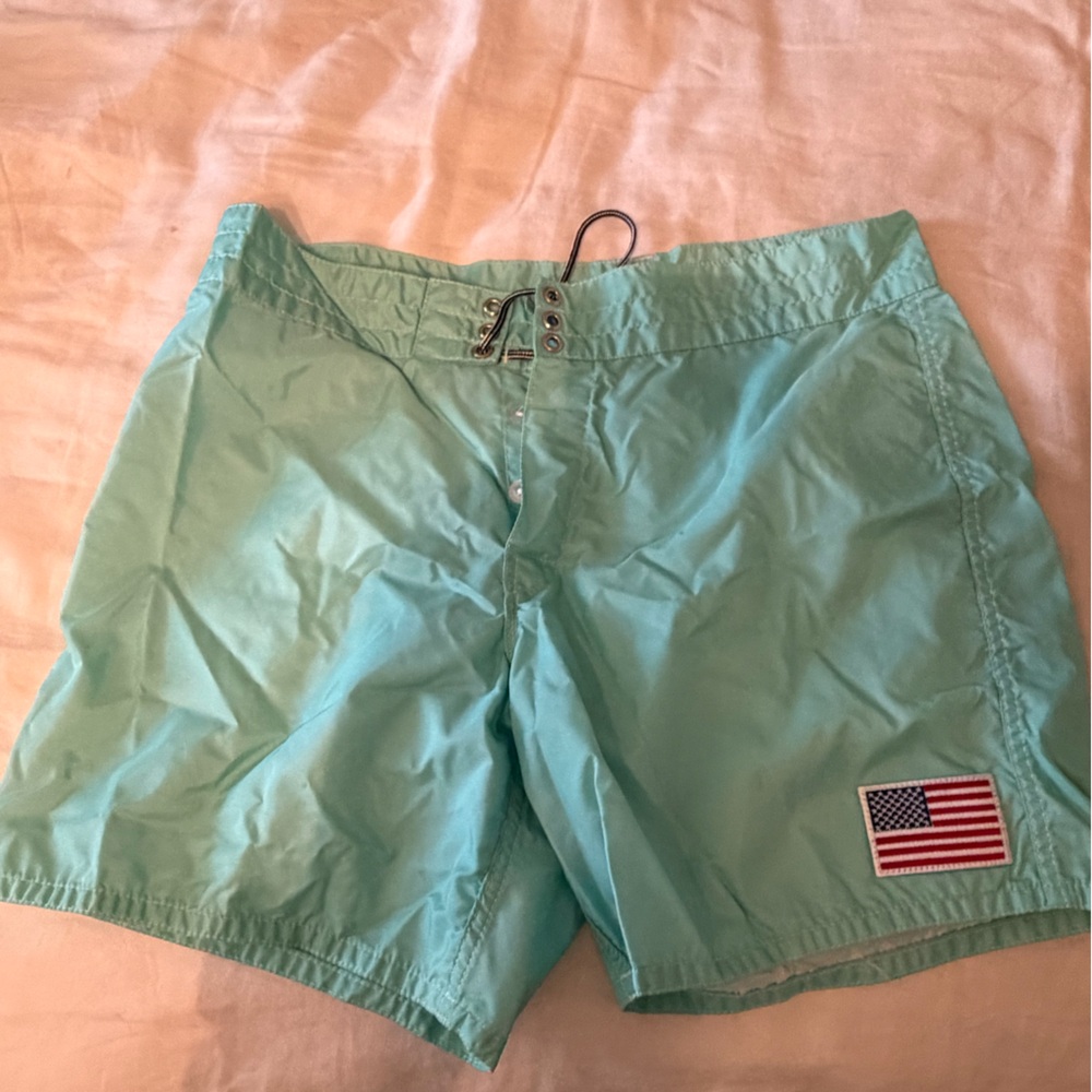 Birdwell Aqua American Flag Swim Trunks
